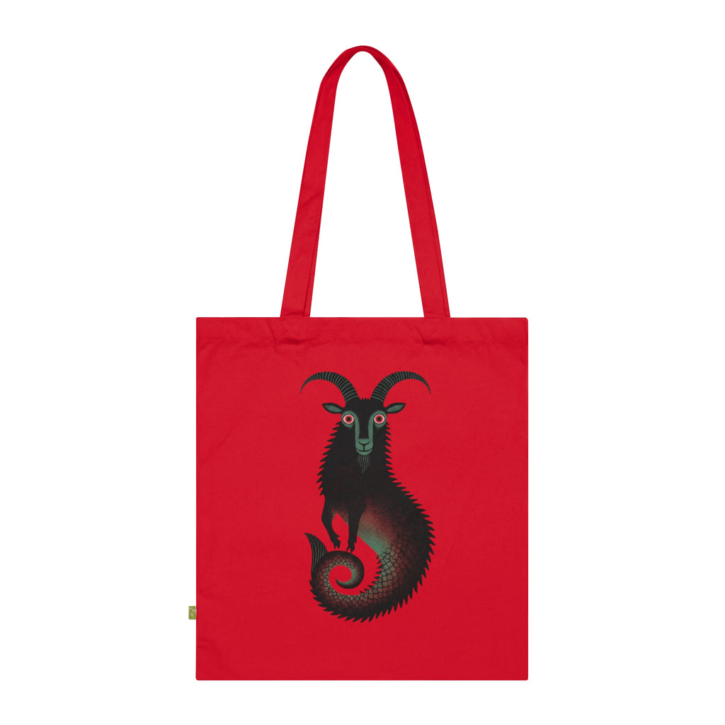 Capricorn Shadow Sea Goat - Gothic Organic Cotton Tote Bag
