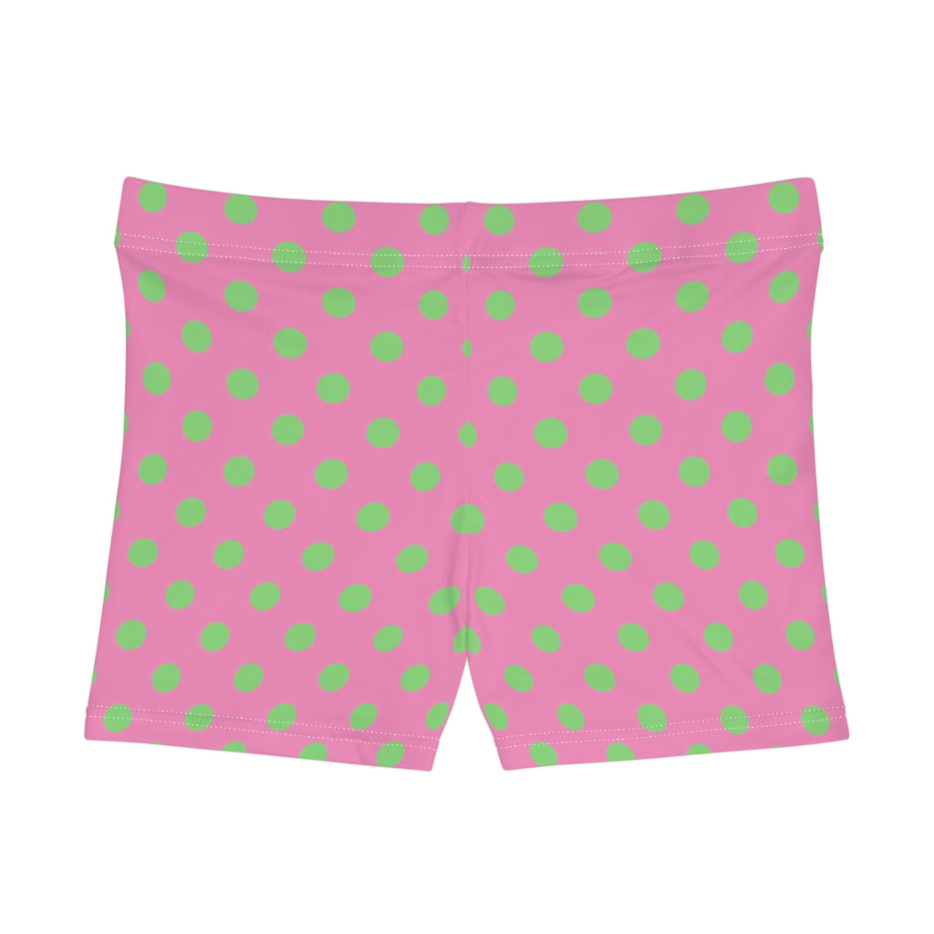 Rosy Matcha Polka Dot Mini Shorts