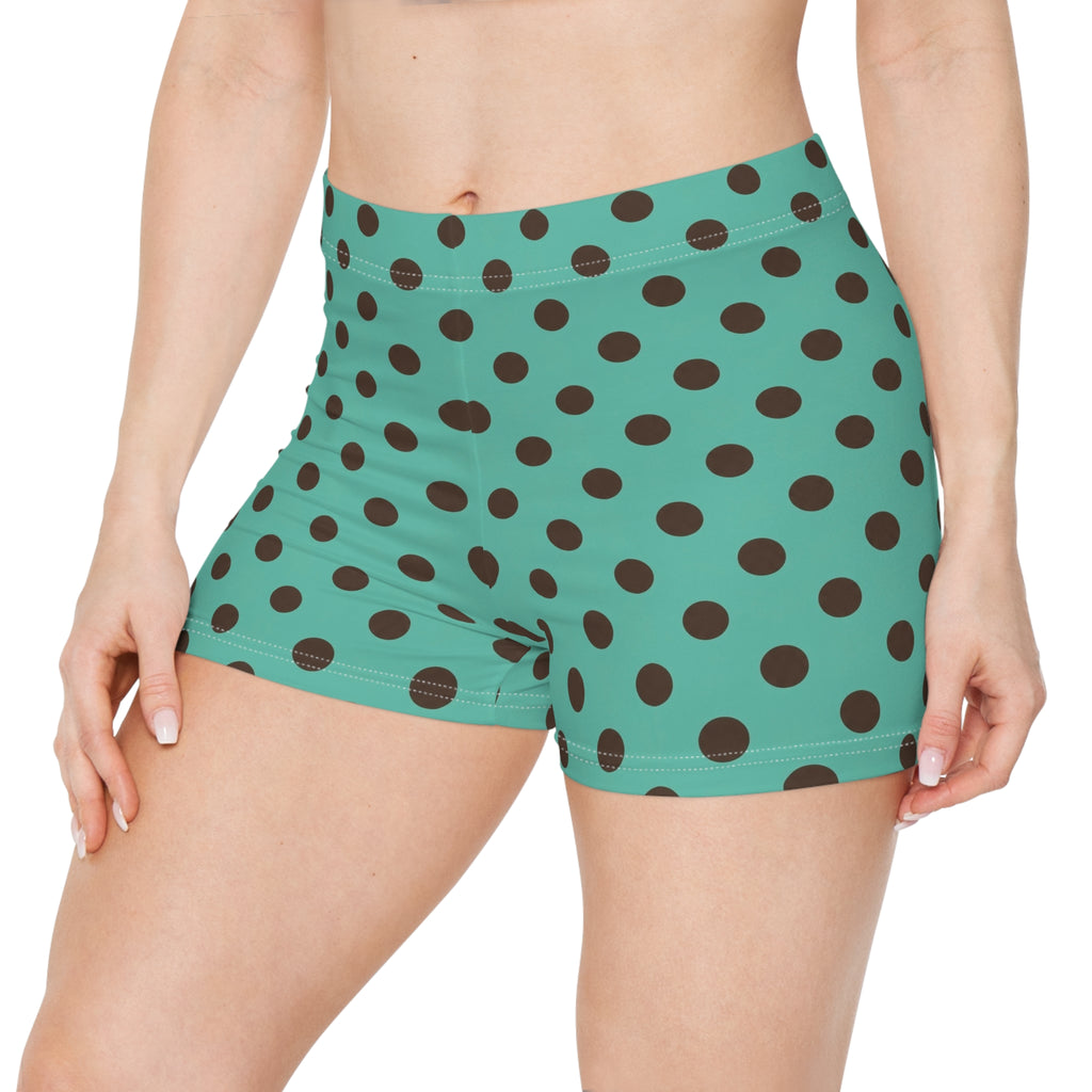 Palm Espresso Polka Dot Mini Shorts