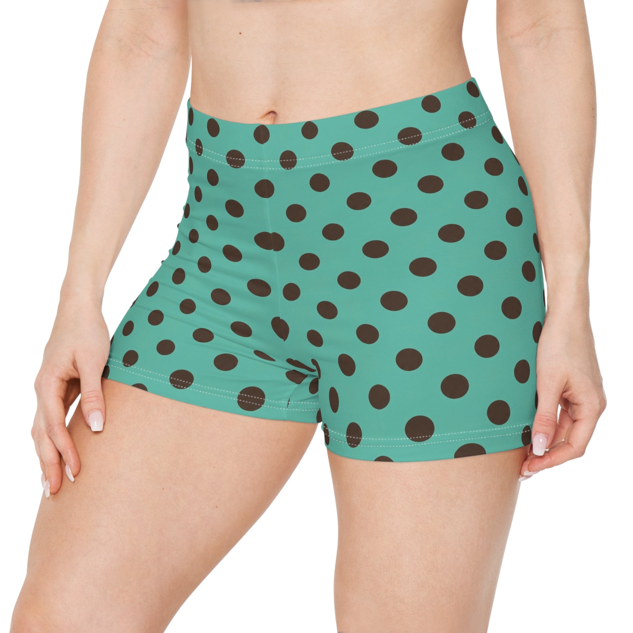 Palm Espresso Polka Dot Mini Shorts