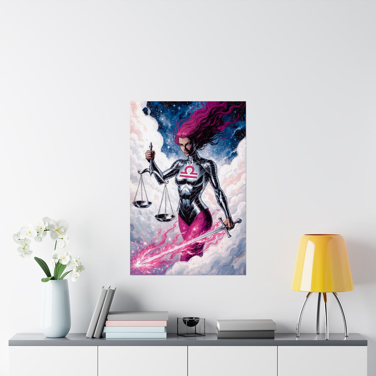 Libra Superhero Art Print