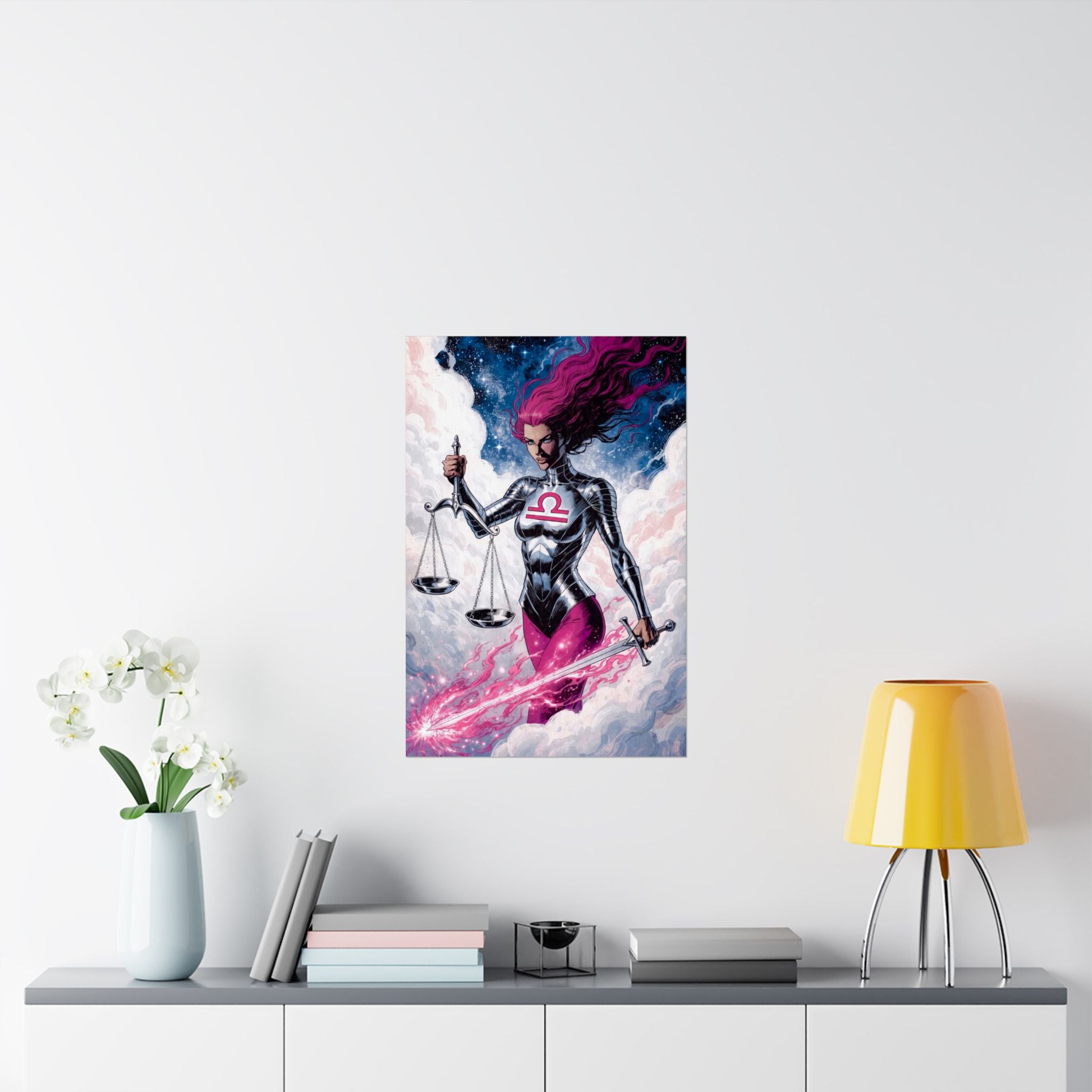 Libra Superhero Art Print