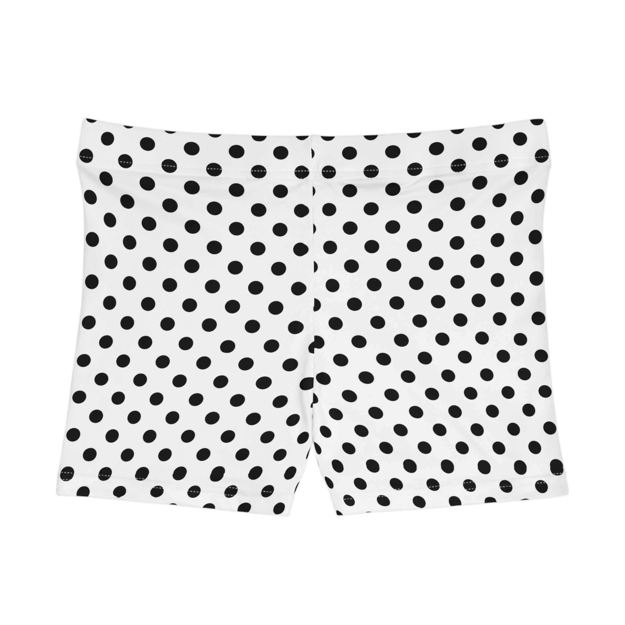 White & Black Polka Dots Mini Shorts