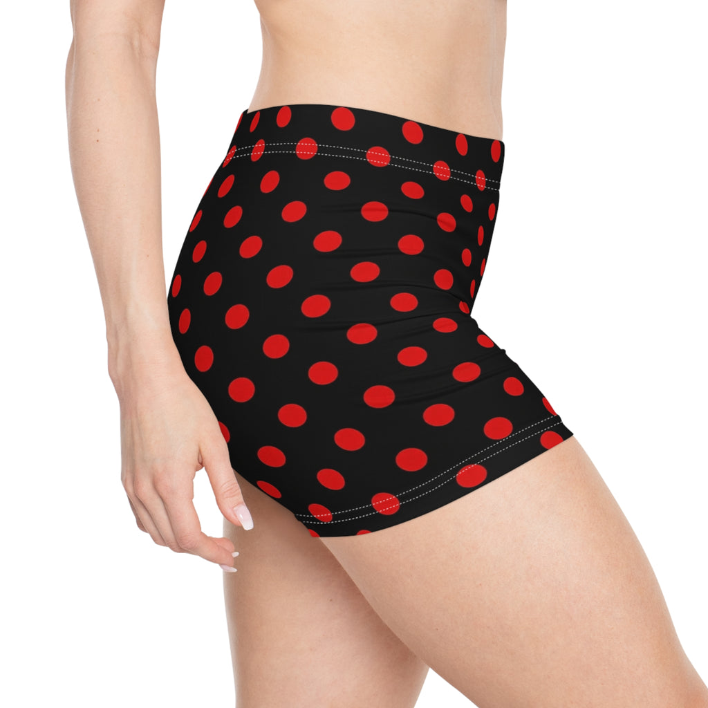 Black Widow Polka Dot Mini Shorts