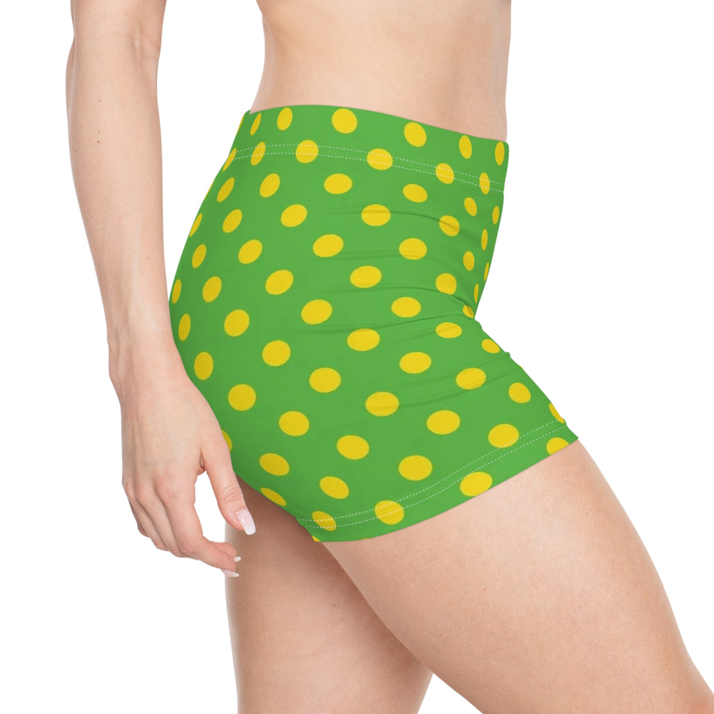 Lemon Belle Polka Dot Mini Shorts