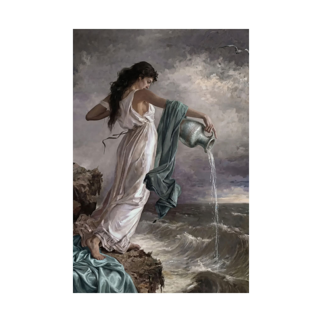 Aquarius Zodiac Art Print - Sappho Reimagined - Vertical Poster