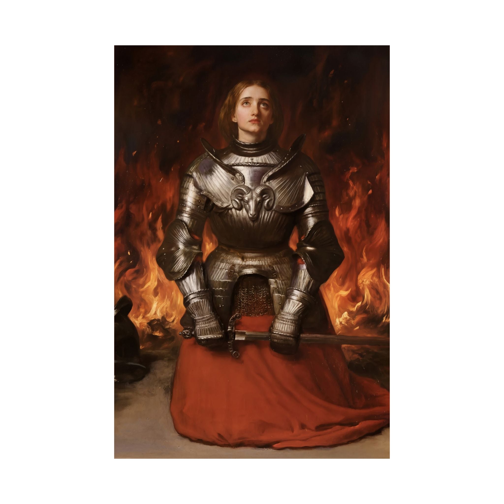 Aries Zodiac Art Print - Joan of Arc Reimagined - Vertical Poster