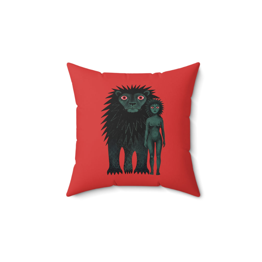 Leo Gothic Pillow | Faux Suede Square Pillow