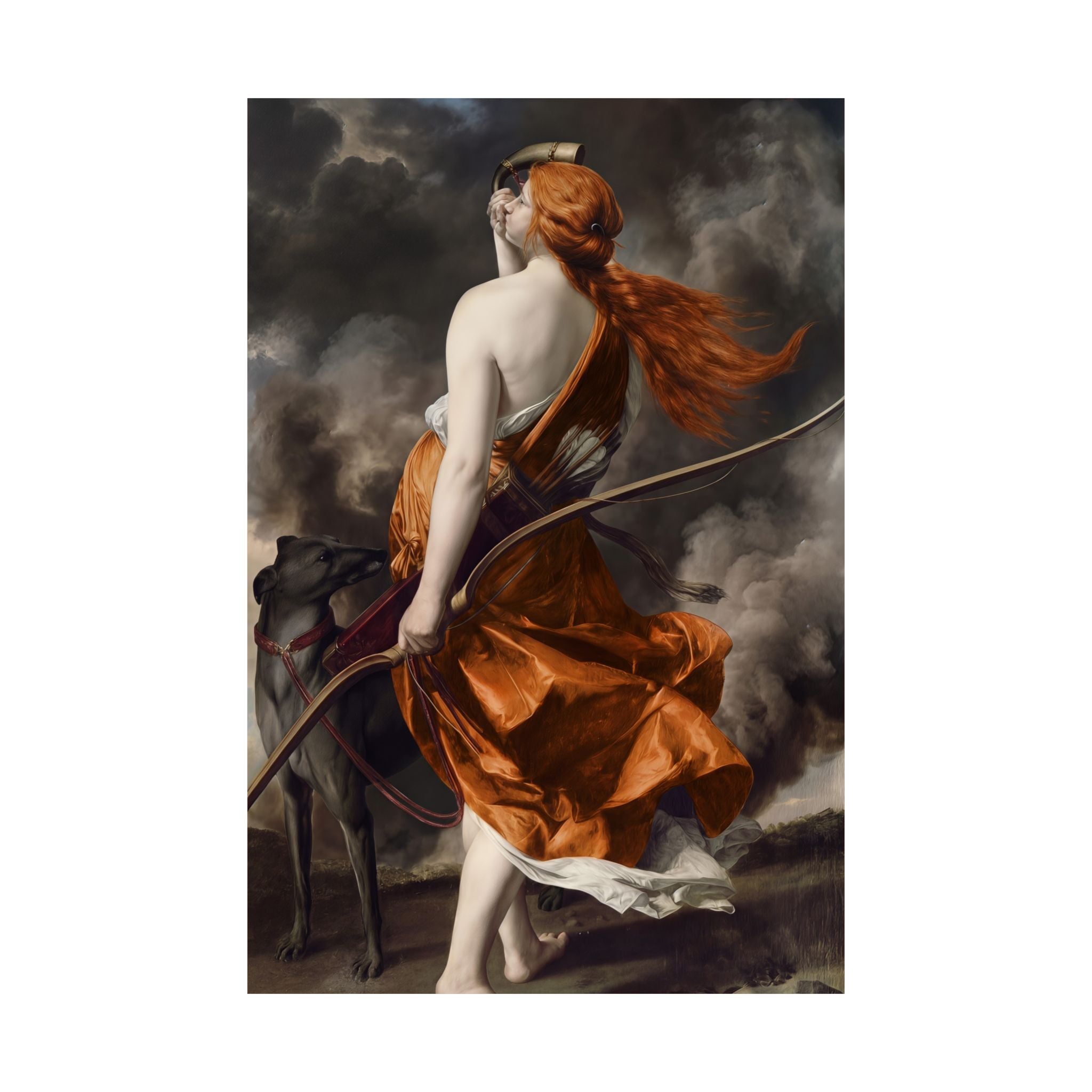 Sagittarius Zodiac Art Print - Diana the Huntress Reimagined - Vertical Poster