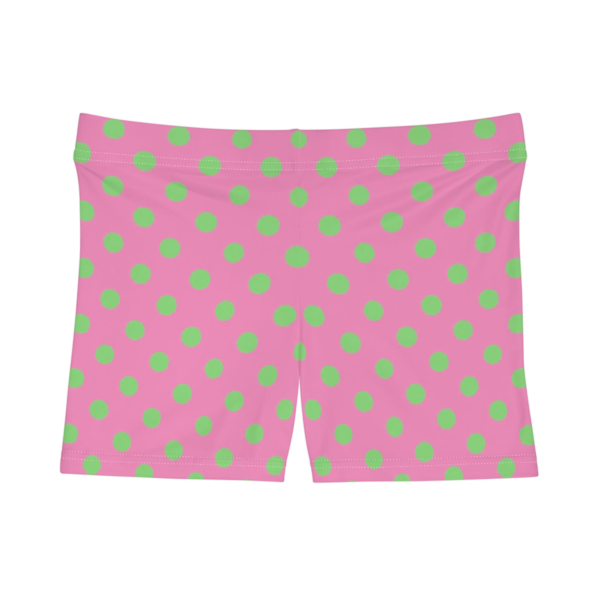 Rosy Matcha Polka Dot Mini Shorts