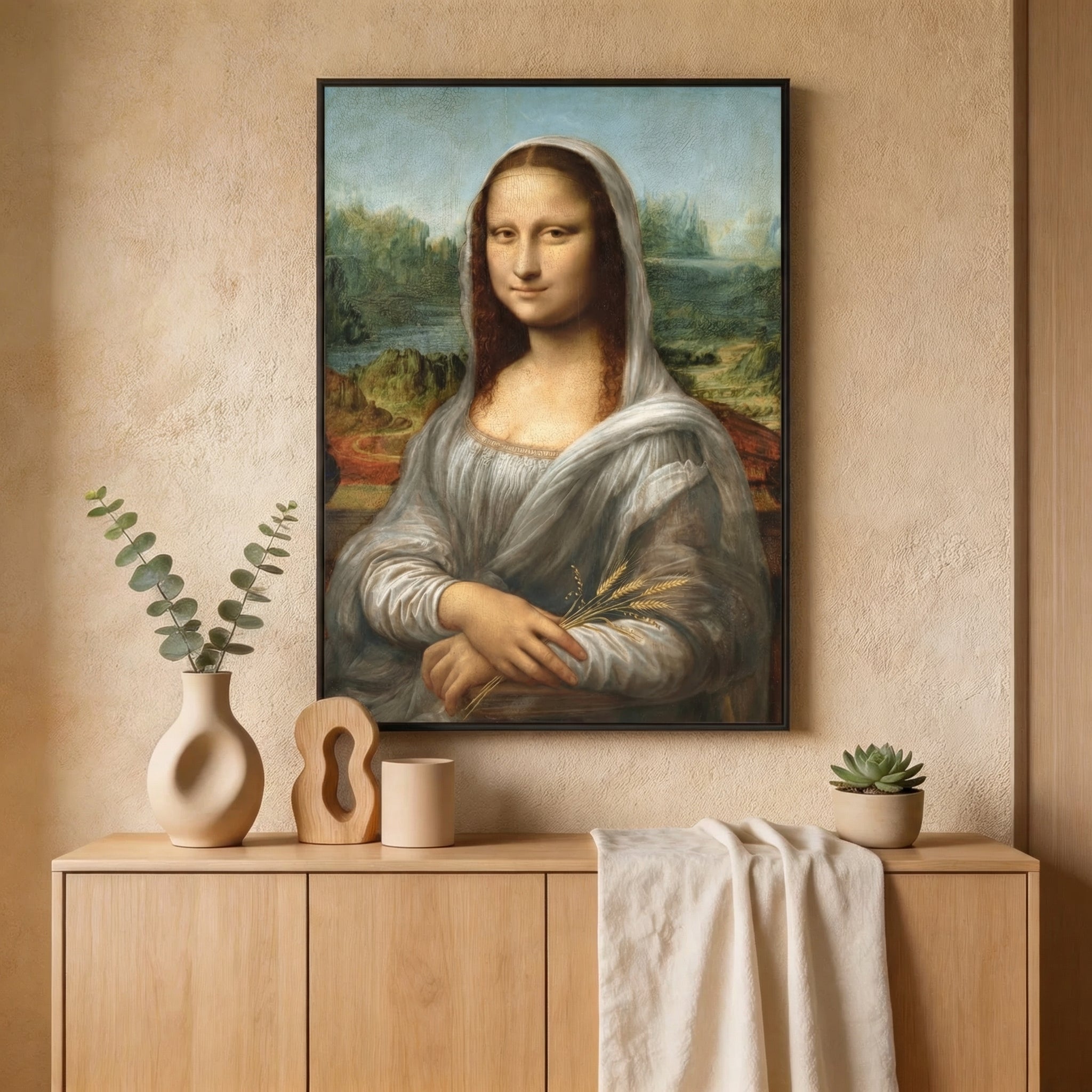 Virgo Zodiac Art Print - Mona Lisa Reimagined - Vertical Poster