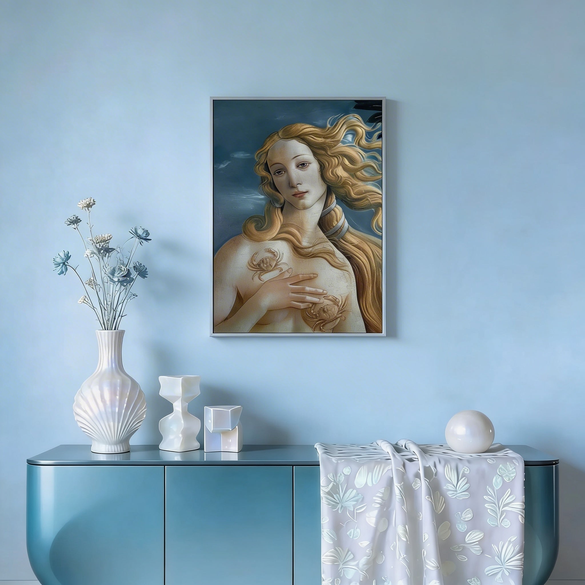 Cancer Zodiac Art Print - Birth of Venus Reimagined - Vertical Poster