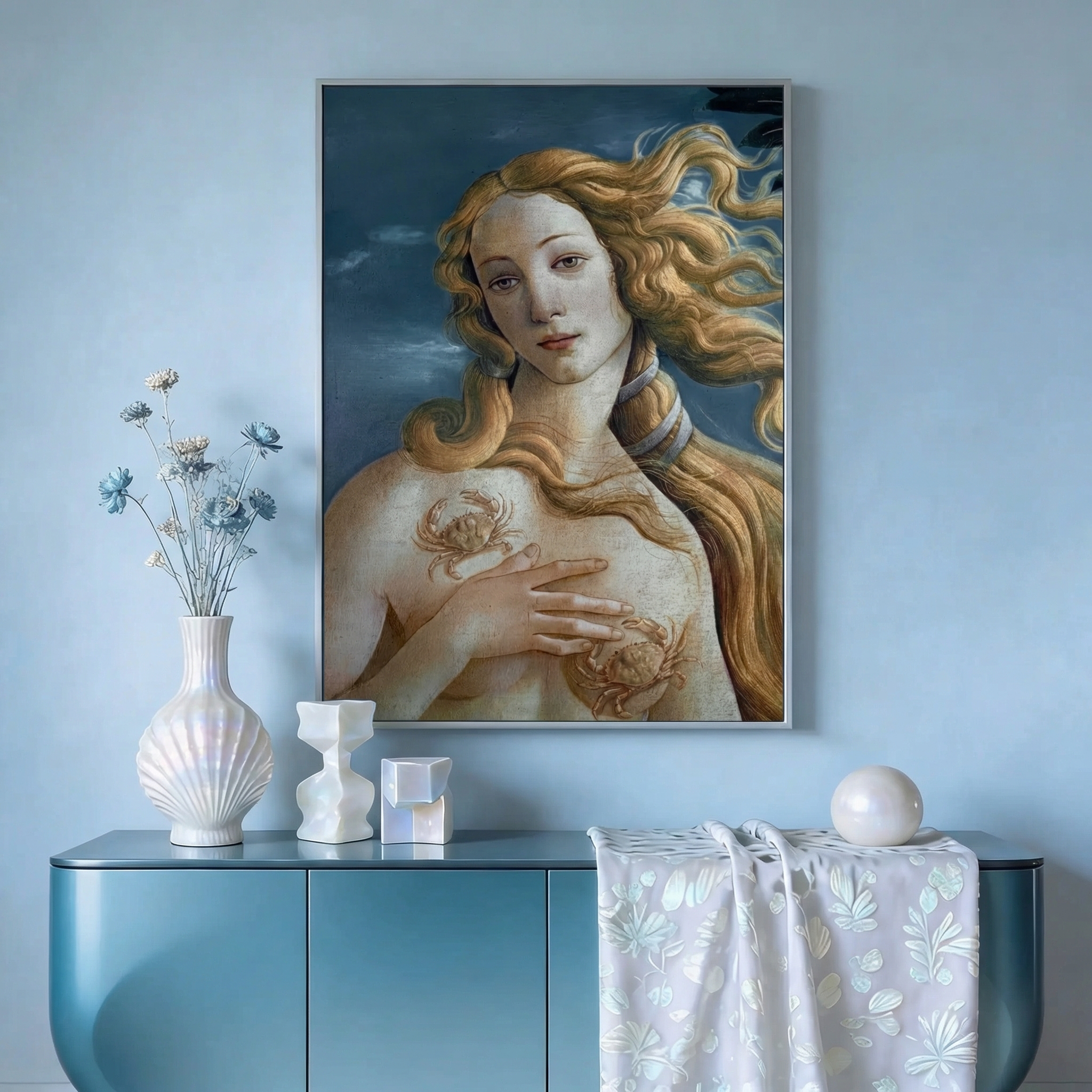 Cancer Zodiac Art Print - Birth of Venus Reimagined - Vertical Poster