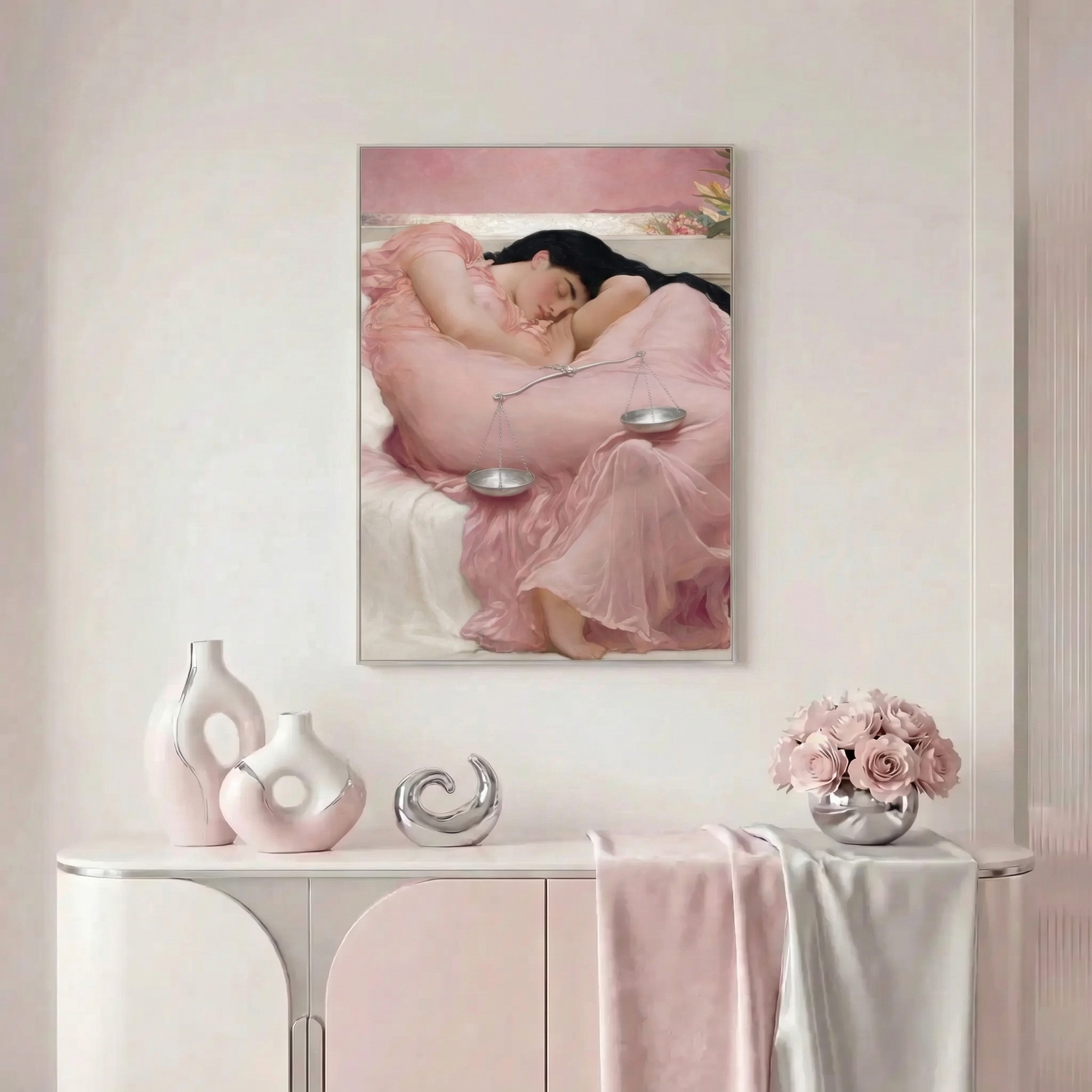 Libra Zodiac Art Print - Flaming June Reimagined - Vertical Poster