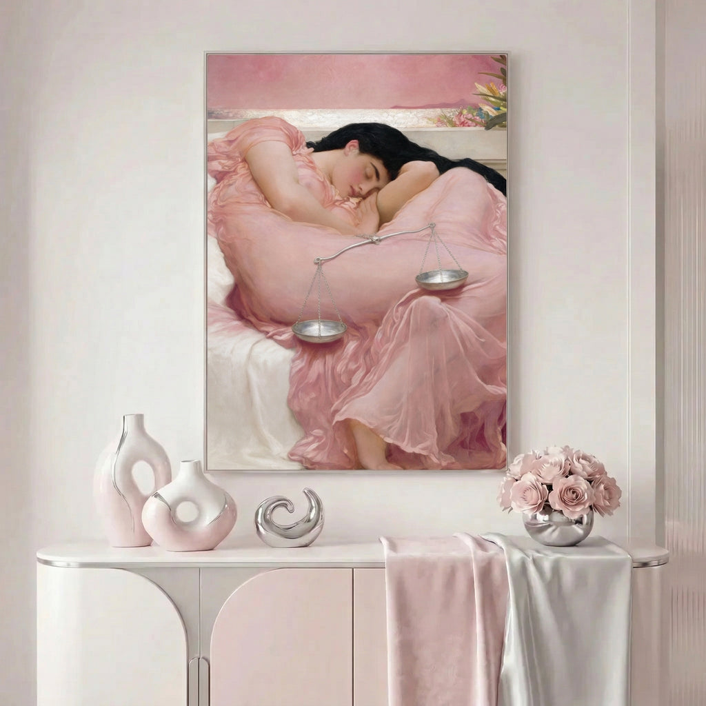 Libra Zodiac Art Print - Flaming June Reimagined - Vertical Poster