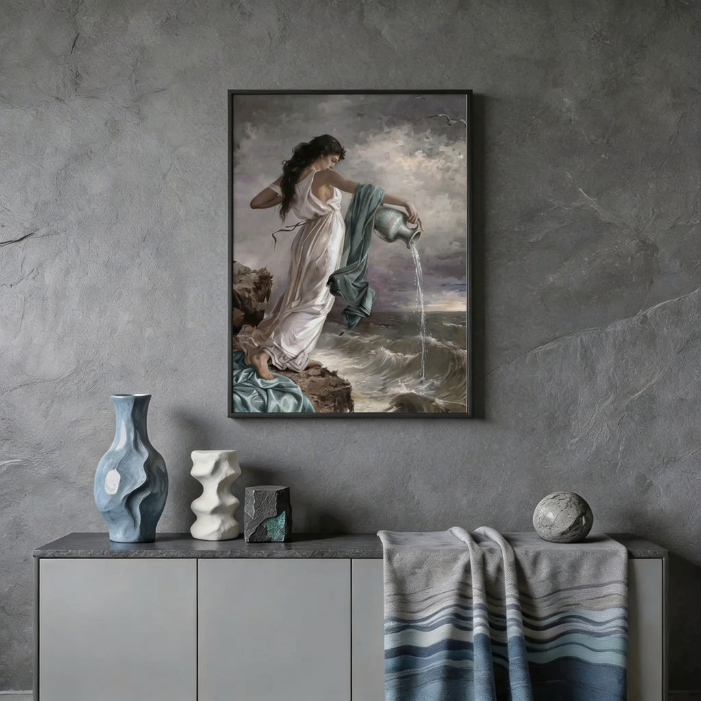 Aquarius Zodiac Art Print - Sappho Reimagined - Vertical Poster