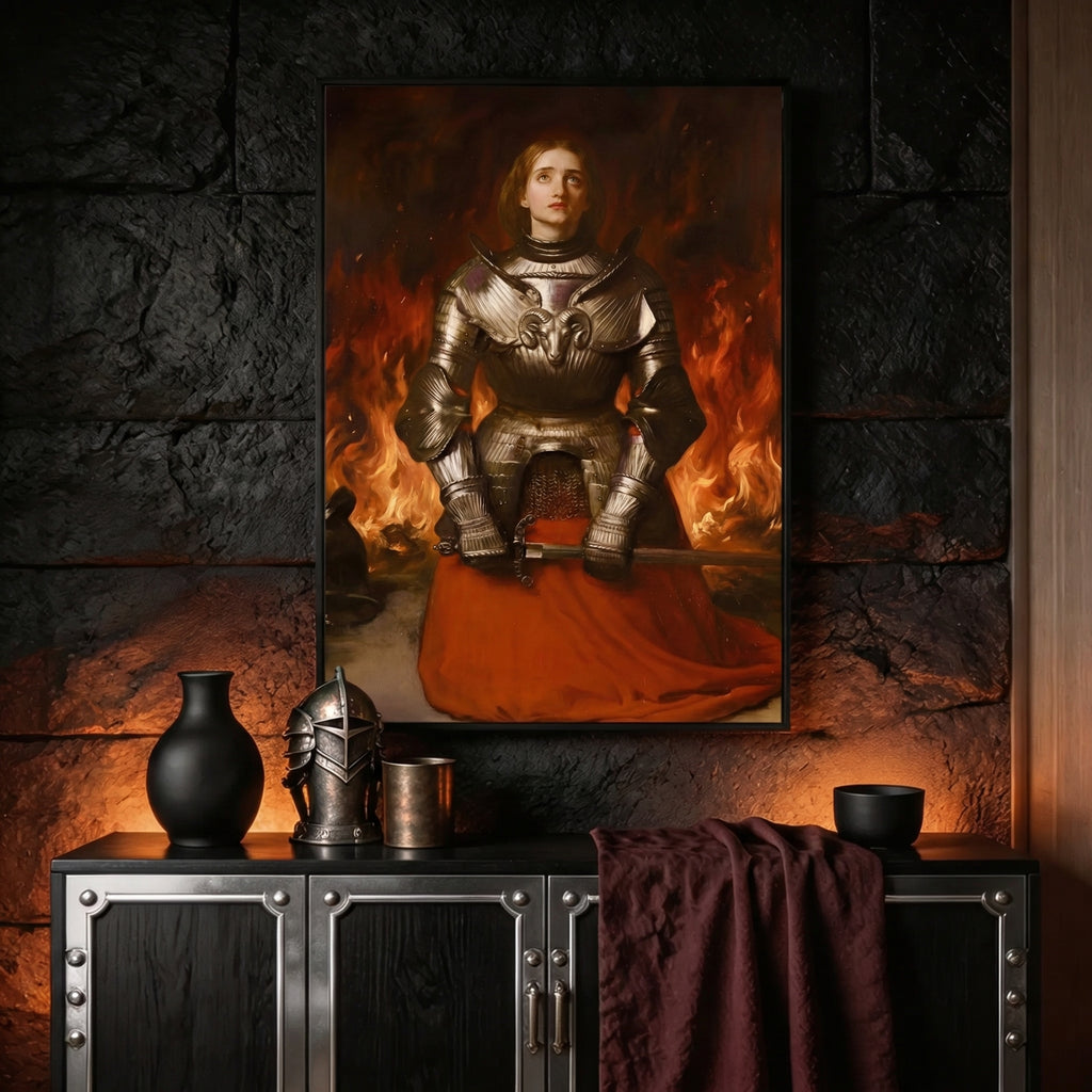 Aries Zodiac Art Print - Joan of Arc Reimagined - Vertical Poster