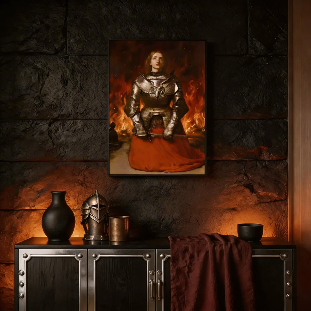Aries Zodiac Art Print - Joan of Arc Reimagined - Vertical Poster