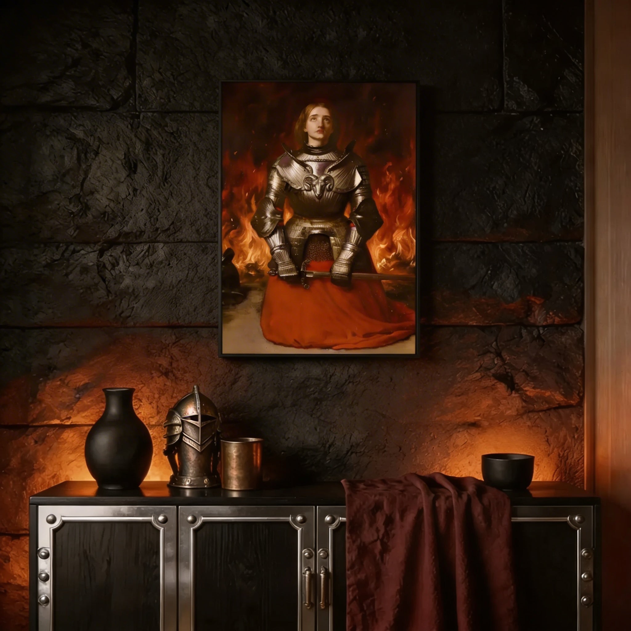 Aries Zodiac Art Print - Joan of Arc Reimagined - Vertical Poster