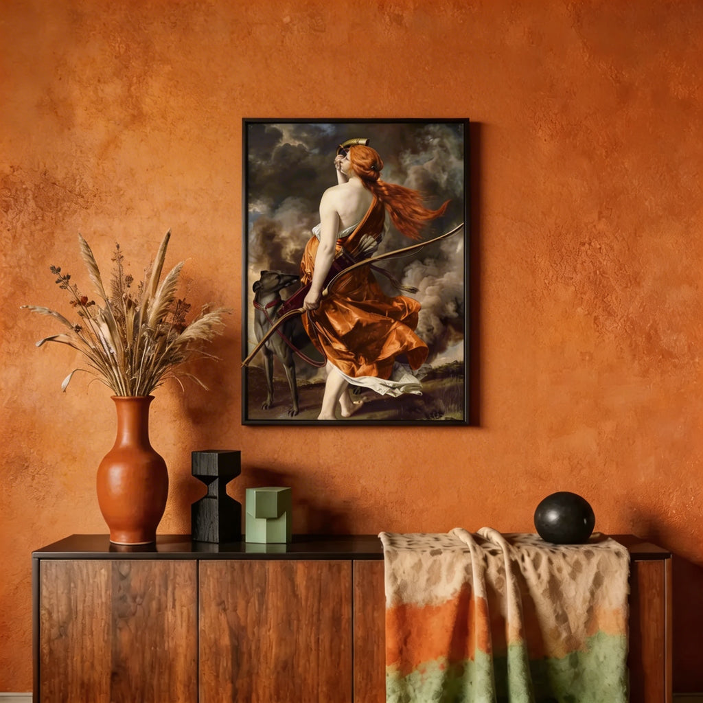 Sagittarius Zodiac Art Print - Diana the Huntress Reimagined - Vertical Poster