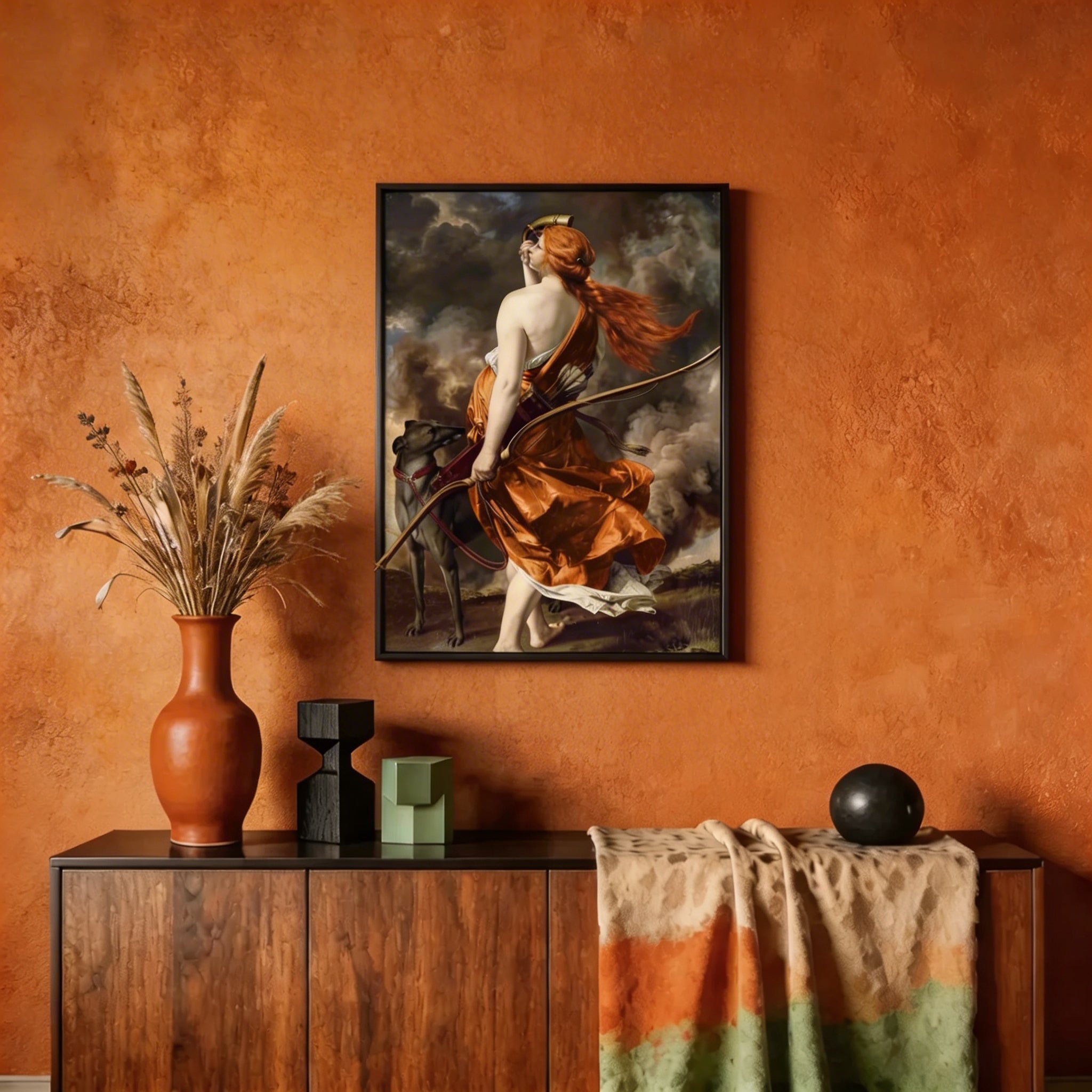 Sagittarius Zodiac Art Print - Diana the Huntress Reimagined - Vertical Poster