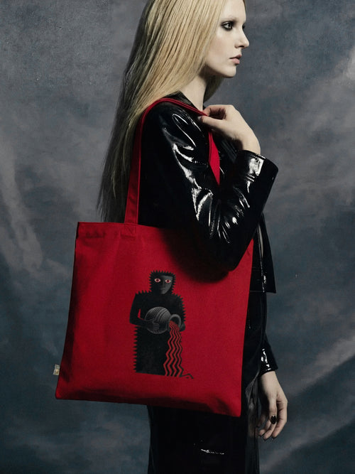 Aquarius Shadow Water Bearer - Gothic Organic Cotton Tote Bag