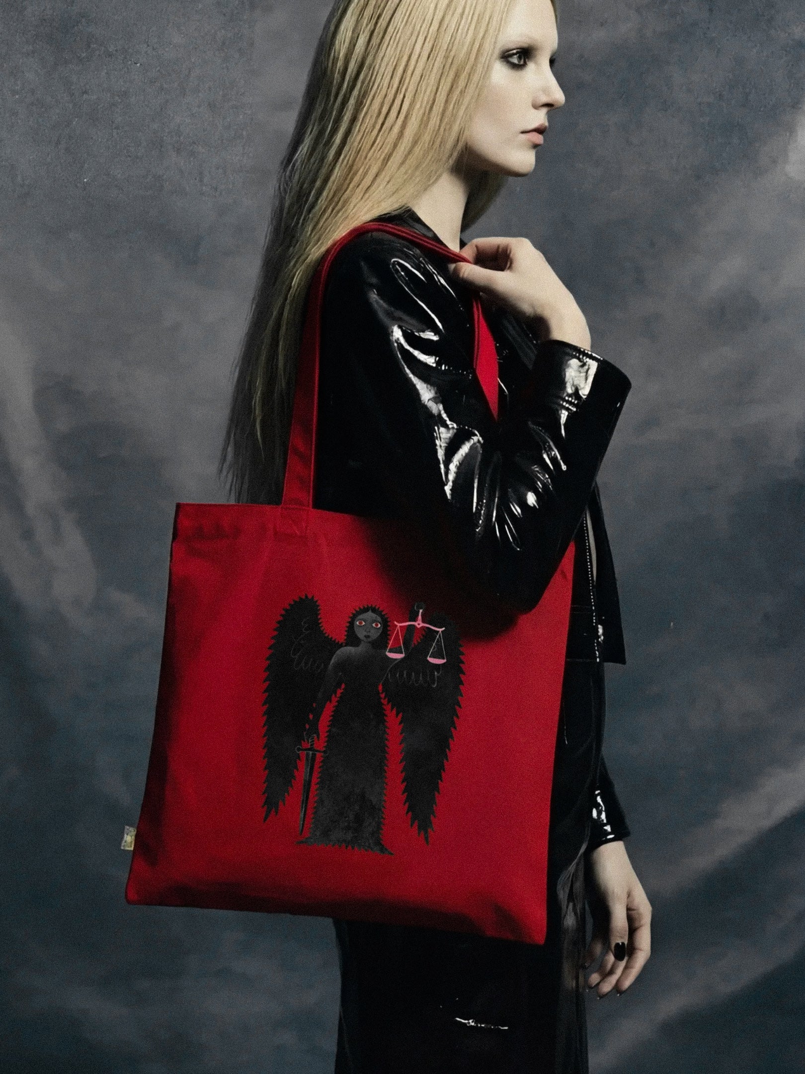 Libra Angel of Justice - Gothic Organic Cotton Tote Bag
