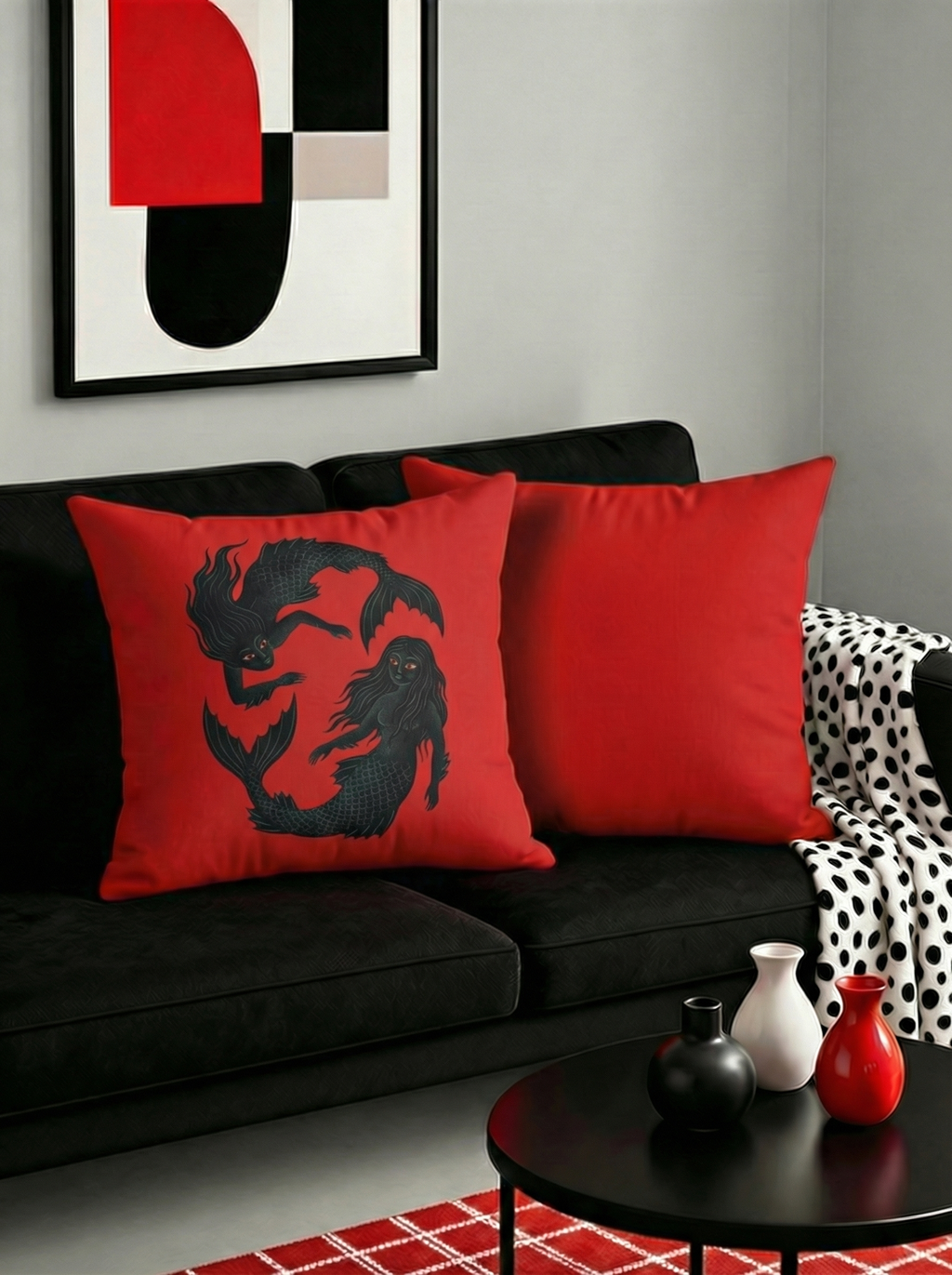 Pisces Gothic Pillow | Faux Suede Square Pillow