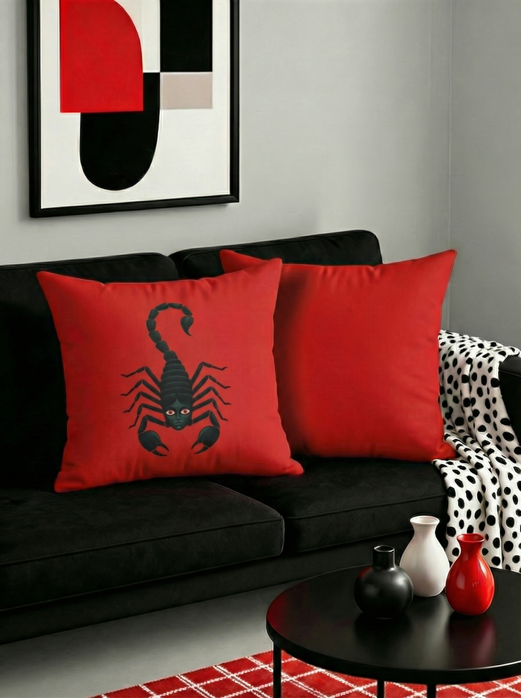Scorpio Gothic Pillow | Faux Suede Square Pillow