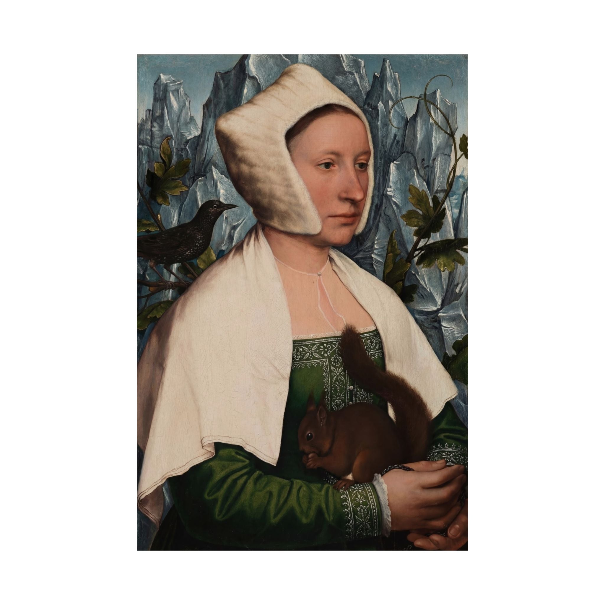 Capricorn Zodiac Art Print - Holbein Lady Reimagined - Vertical Poster