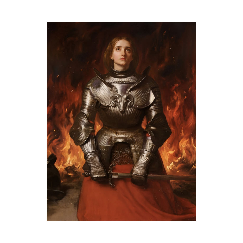 Aries Zodiac Art Print - Joan of Arc Reimagined - Vertical Poster