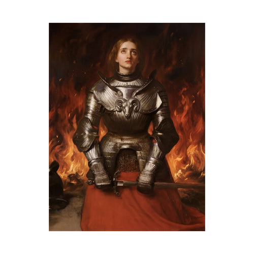 Aries Zodiac Art Print - Joan of Arc Reimagined - Vertical Poster