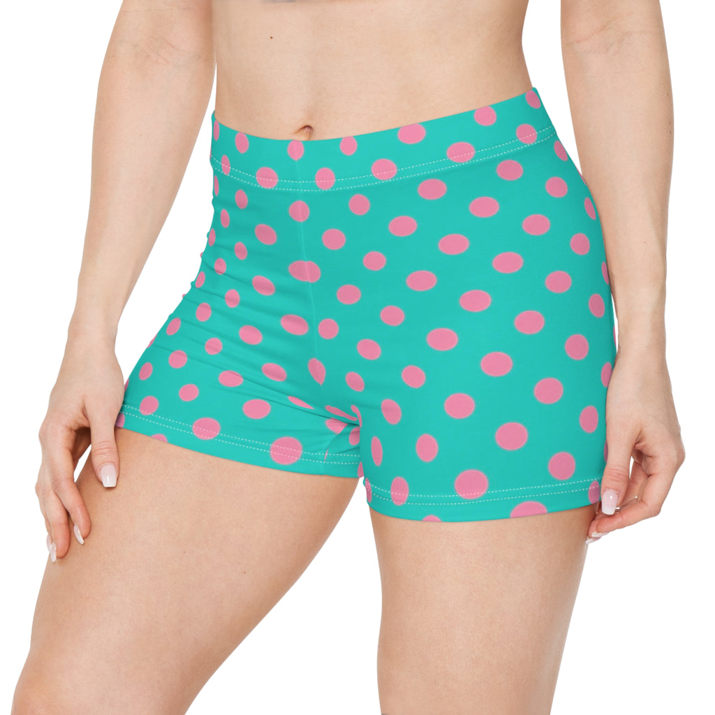 Lagoon Bloom Polka Dot Mini Shorts