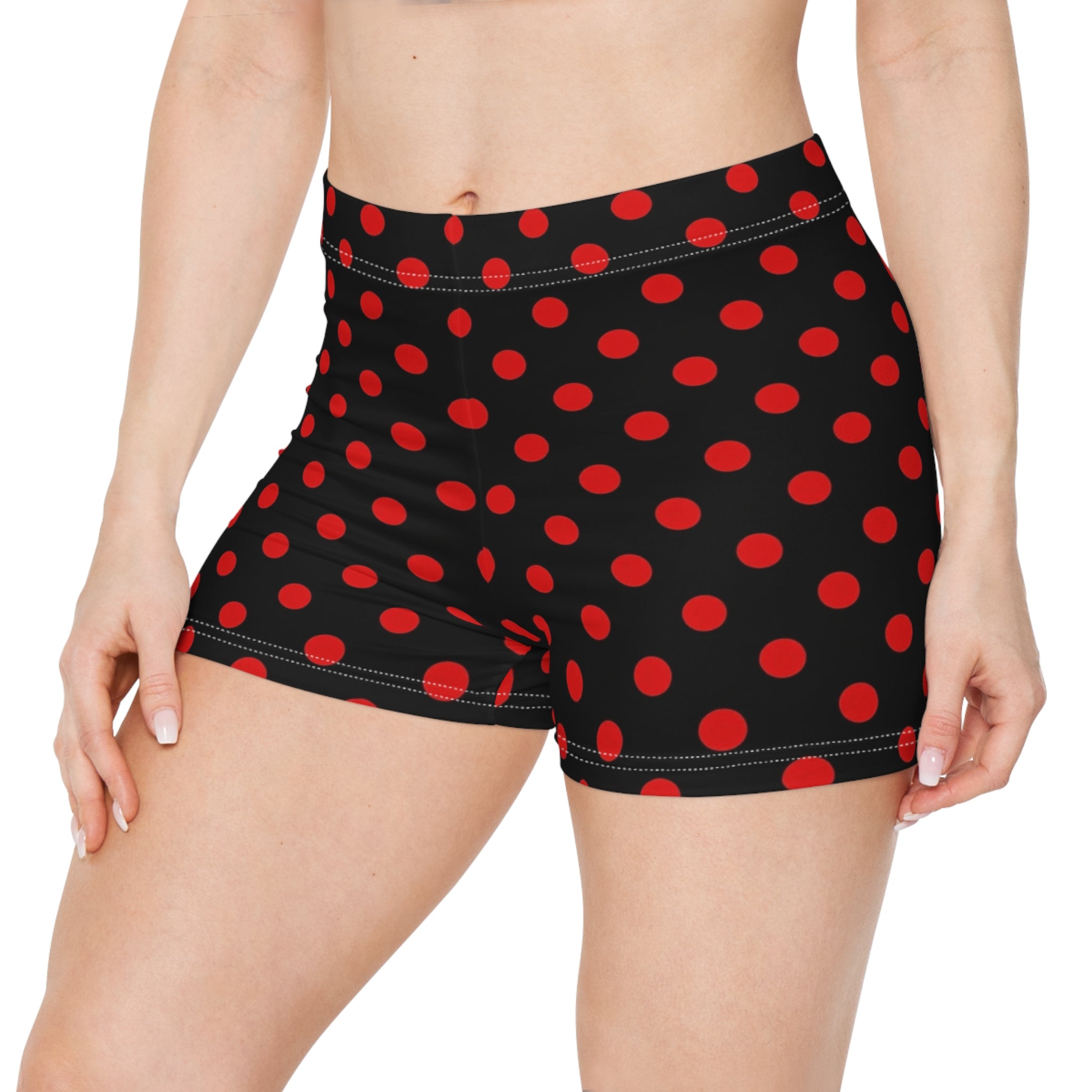 Black Widow Polka Dot Mini Shorts