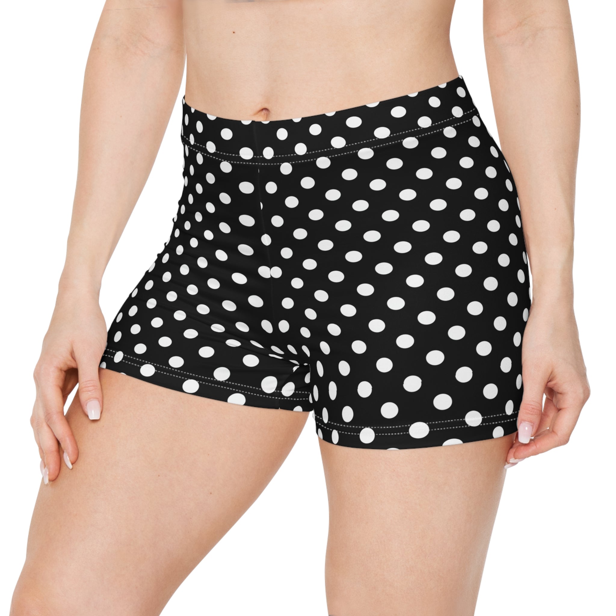 Black & White Polka Dot Mini Shorts