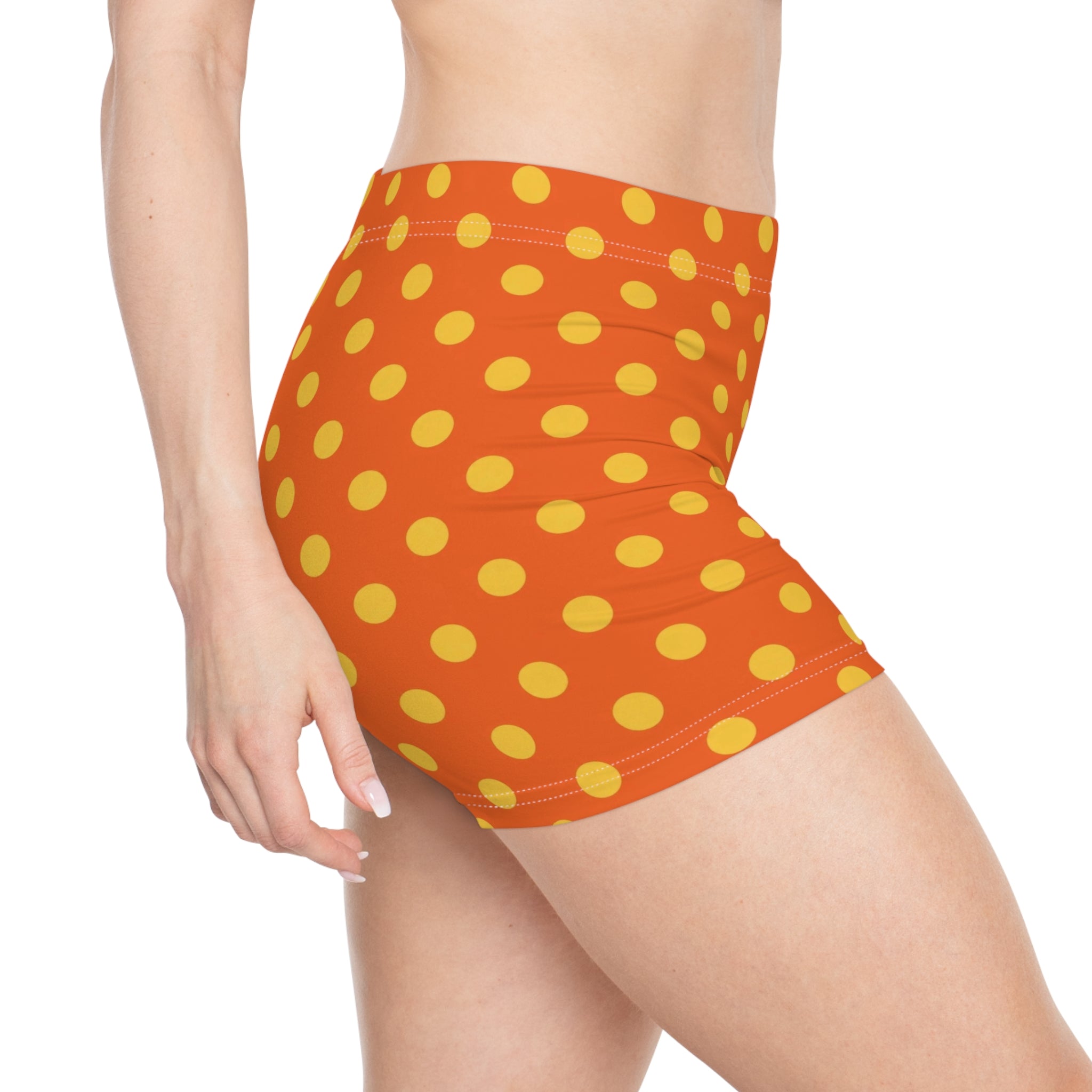 Peach Bonbon Polka Dot Mini Shorts
