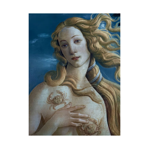 Cancer Zodiac Art Print - Birth of Venus Reimagined - Vertical Poster