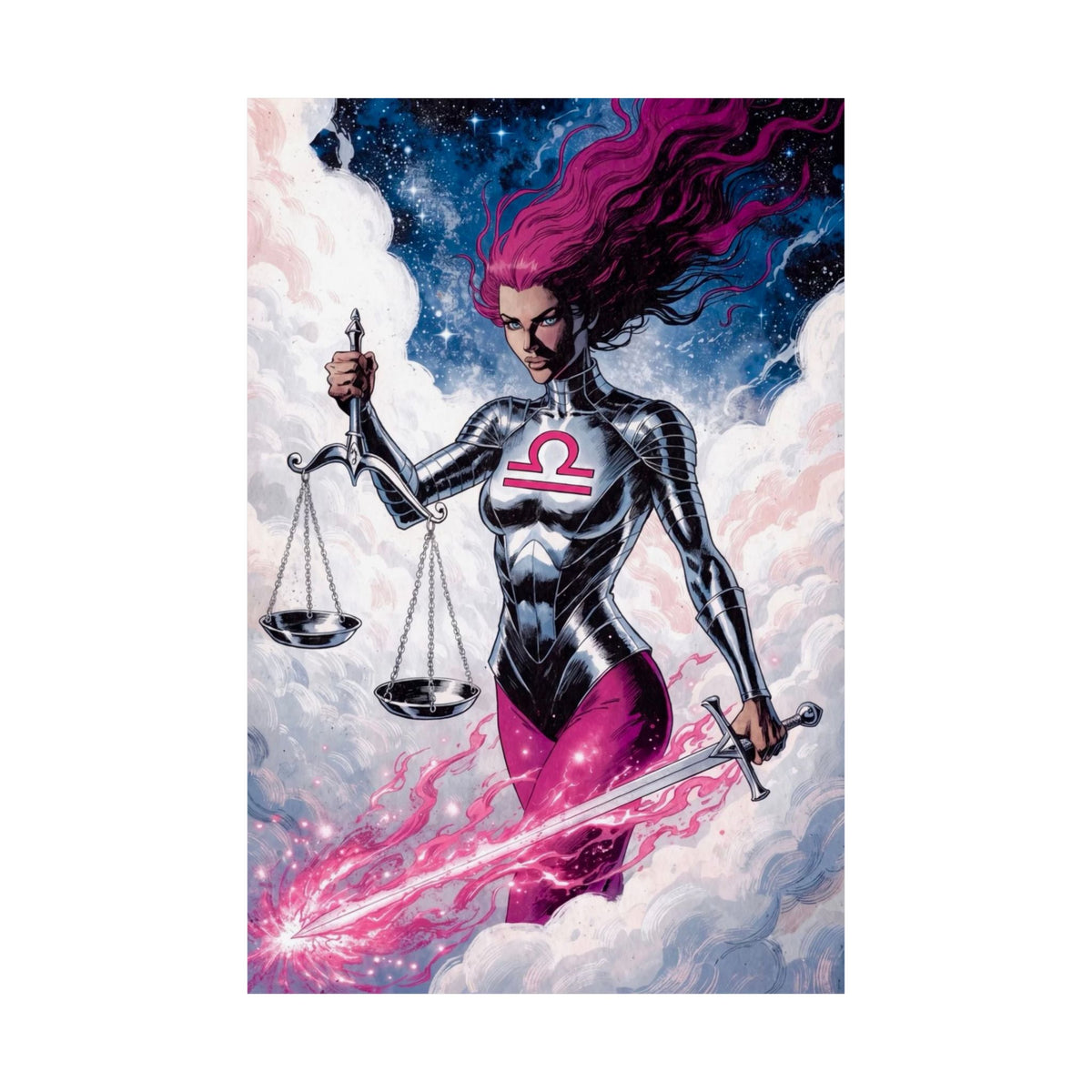 Libra Superhero Art Print