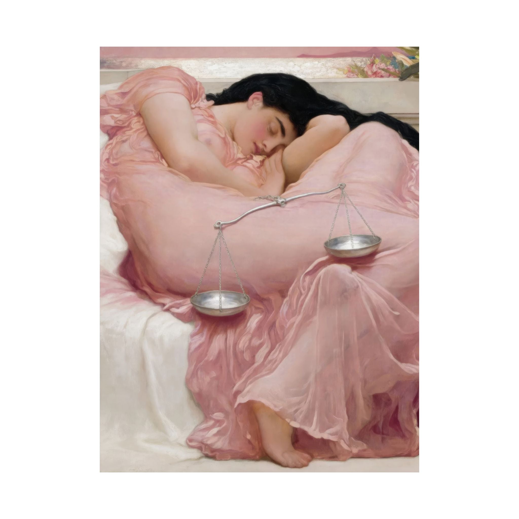 Libra Zodiac Art Print - Flaming June Reimagined - Vertical Poster