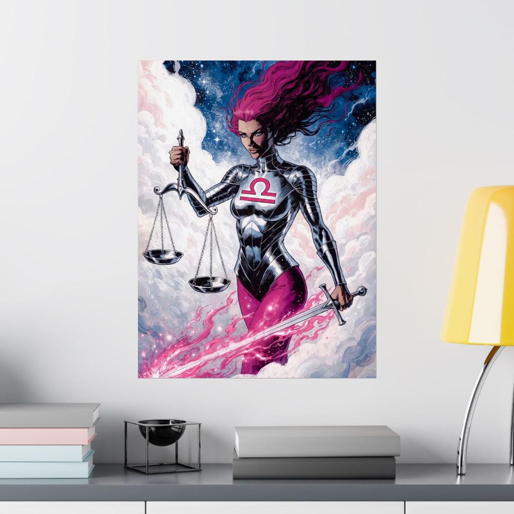 Libra Superhero Art Print