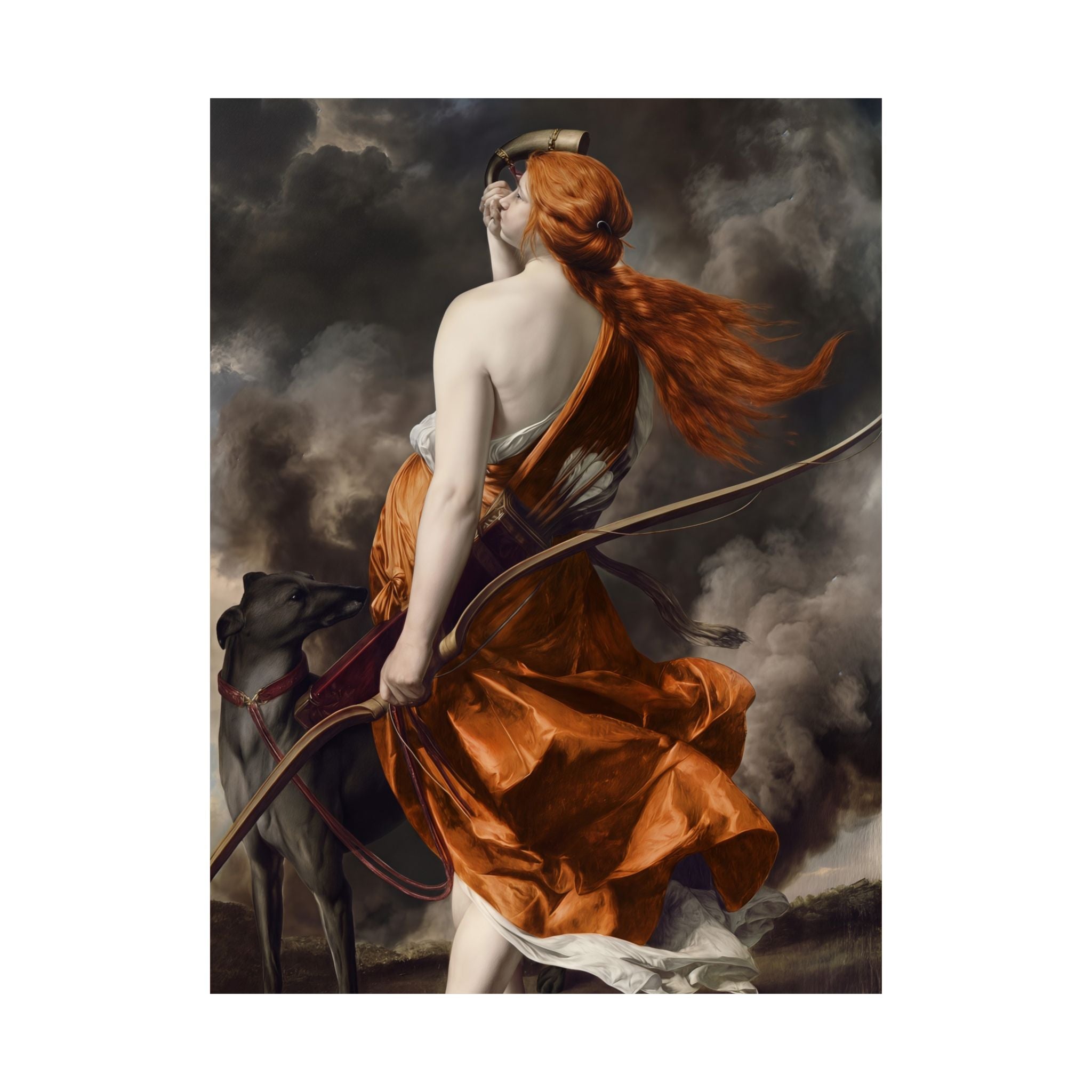 Sagittarius Zodiac Art Print - Diana the Huntress Reimagined - Vertical Poster