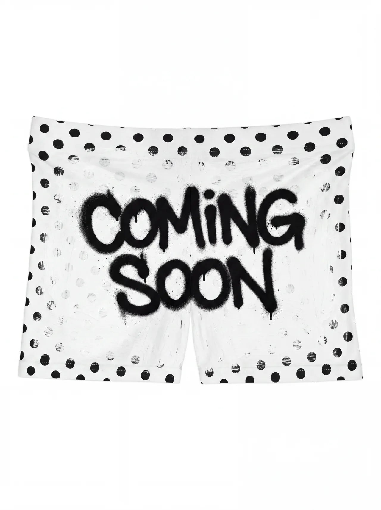 White & Black Polka Dots Mini Shorts